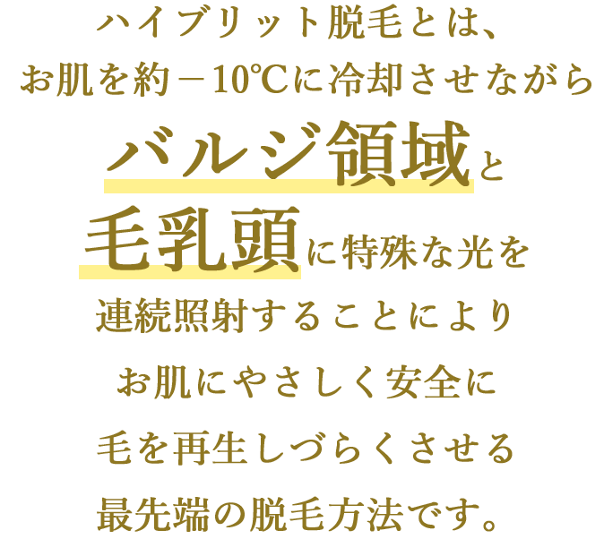ハイブリット脱毛とは、最先端の脱毛方法です。