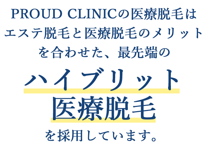ハイブリット医療脱毛を採用しています。