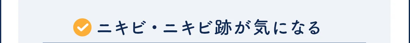 ニキビ・ニキビ跡が気になる